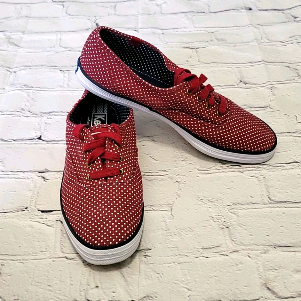 Keds Champion Microdot Polka Dot Maroon Sneakers